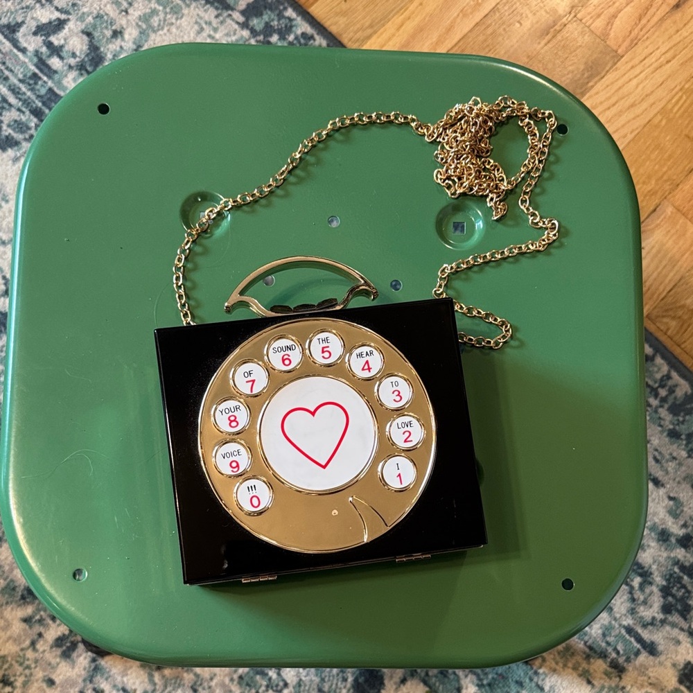 Chic Black and Gold Rotary Phone Handbag